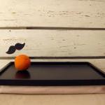 Large Mustache And An Orange - Pillow Tray- Custom..